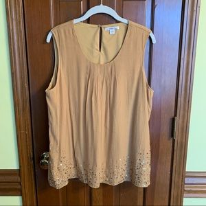 Coldwater Creek Sequin Detail Top EUC